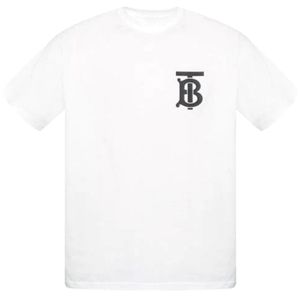 NWT Burberry MENS Logo-Printed Tee Exclusive Logo Loose Short Sleeve White